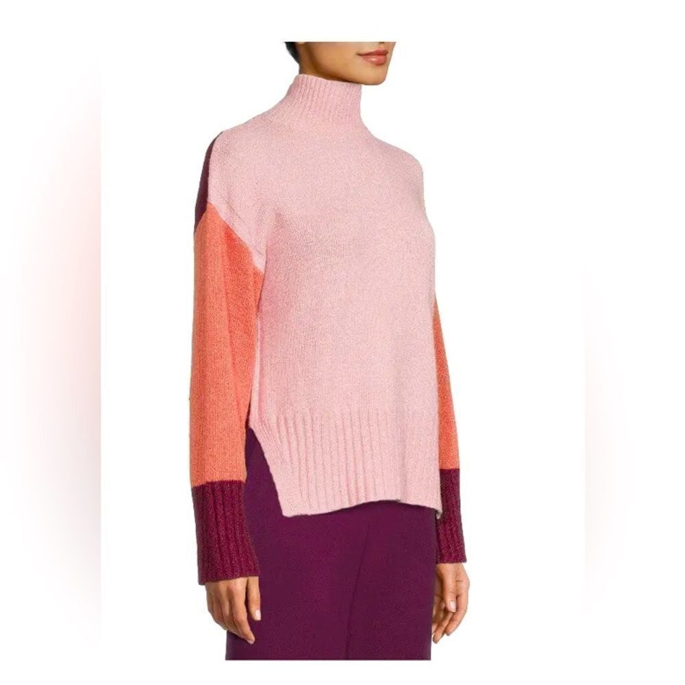 Time and Tru Women's Color Blocked Pink Mock Neck Sweater Size XXL (20) 8 380 - Picture 5 of 9